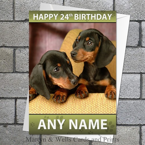 Dachshund birthday card 5x7 - dachshund, card.