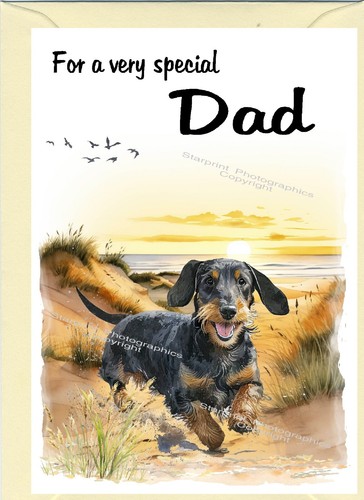 Dachshund wire dog blank card - blank,