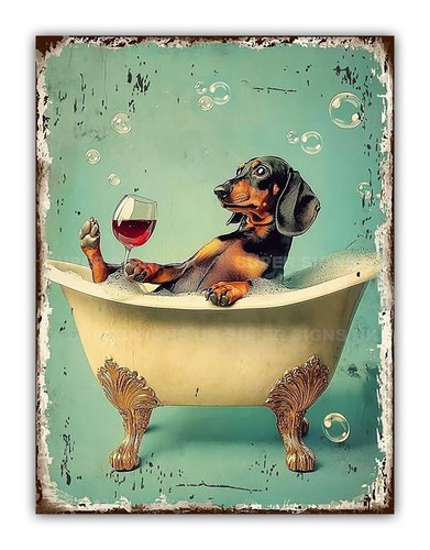 Dachshund bath wine aluminium - dachshund,