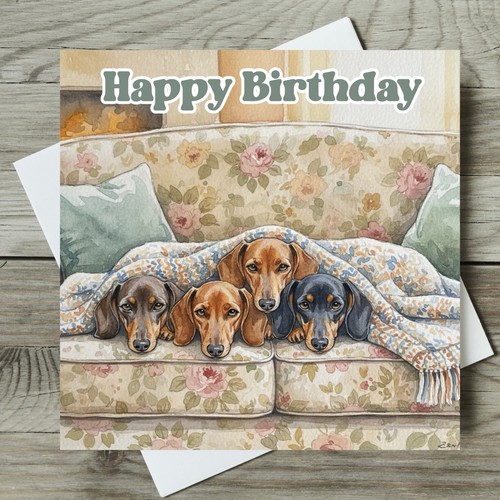 Dachshund birthday card - dachshund,