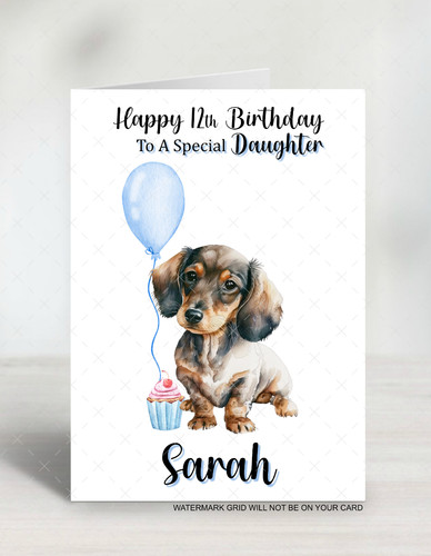 Personalised birthday card dog - birthday,