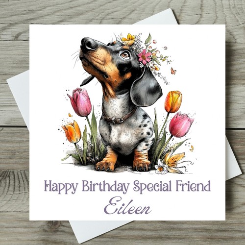 Dachshund birthday card - dachshund,